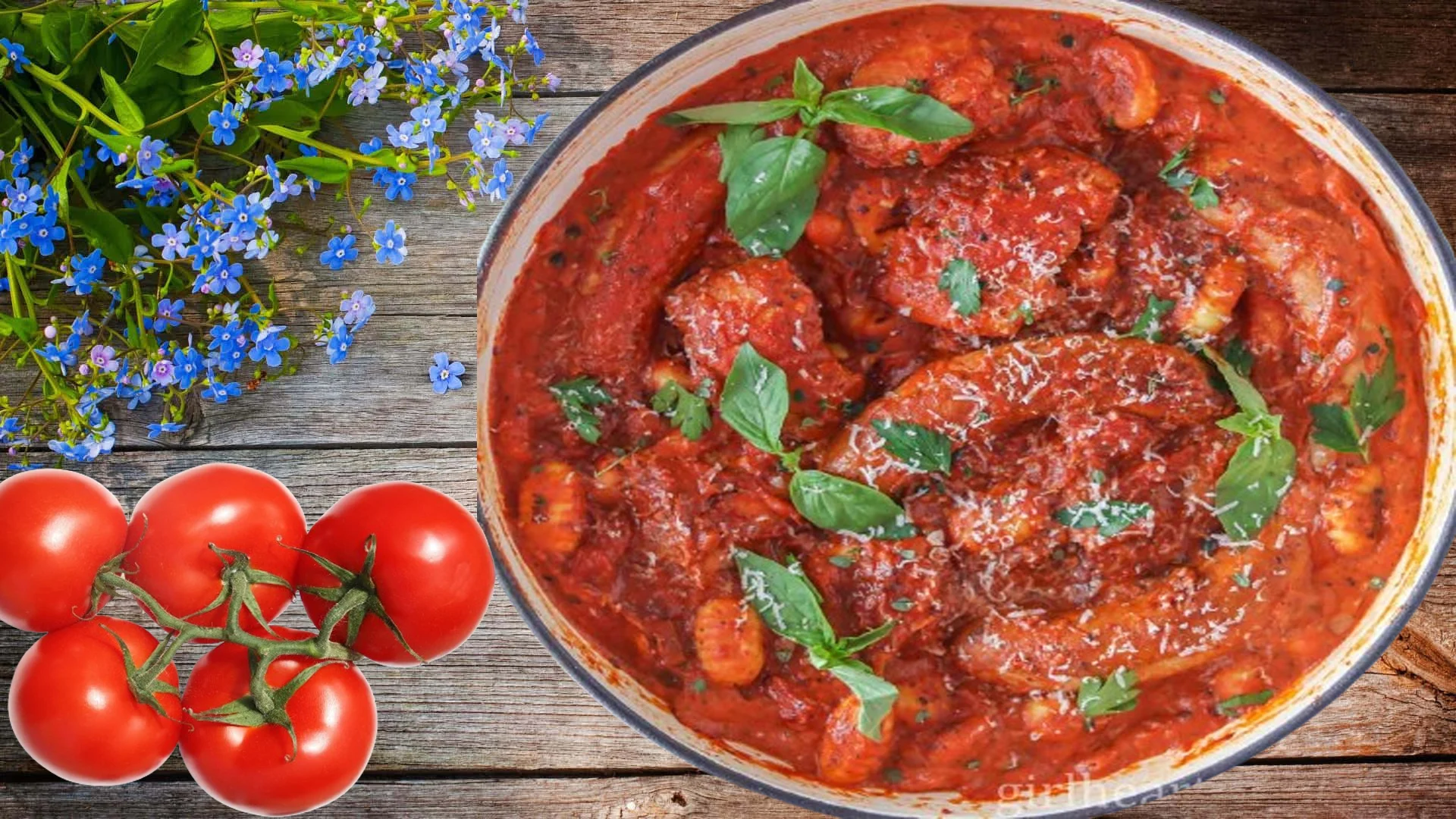 Chicken And Sausage In Tomato Sauce